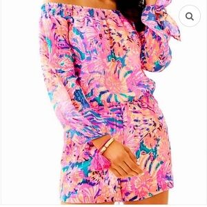 Lilly Pulitzer Vibrant Floral Off-Shoulder Dress